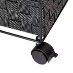 Honey-Can-Do 3 Drawer Woven Organizer with Wheels: Black Steel Frame, Decorative Storage, Plastic Drawers, 26" Height