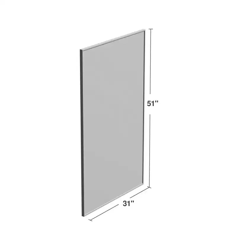 Aluminum Alloy Thin Edge Right Angle Rectangle Black Full Length Mirror 130x80x2cm (Without Bracket)