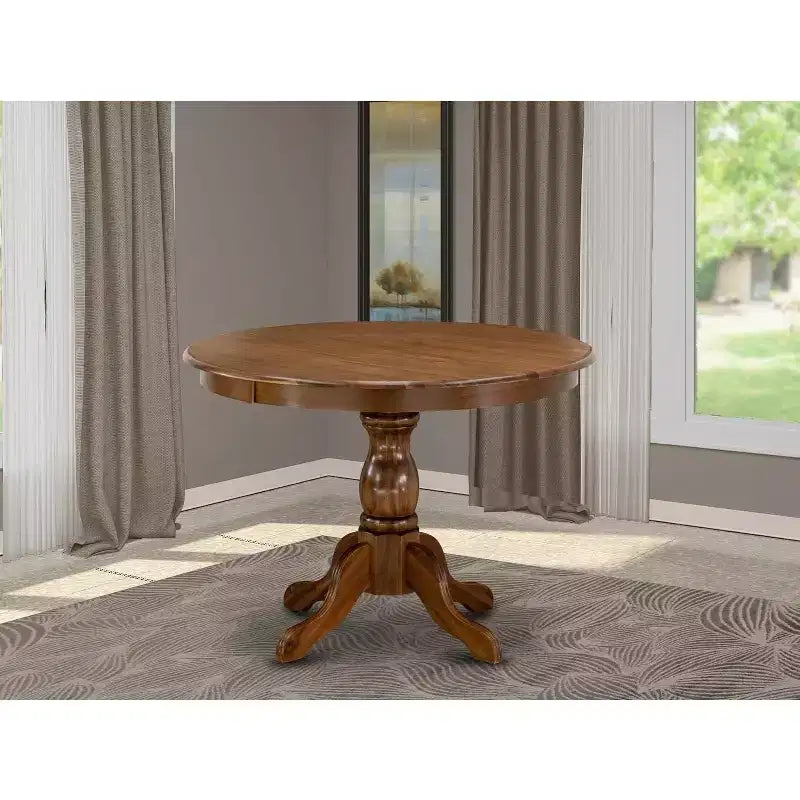 HomeStock Modern Kitchen Table with Table Top Surface and Asian Wood Dining Table Pedestal Legs