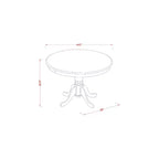 HomeStock Modern Kitchen Table with Table Top Surface and Asian Wood Dining Table Pedestal Legs