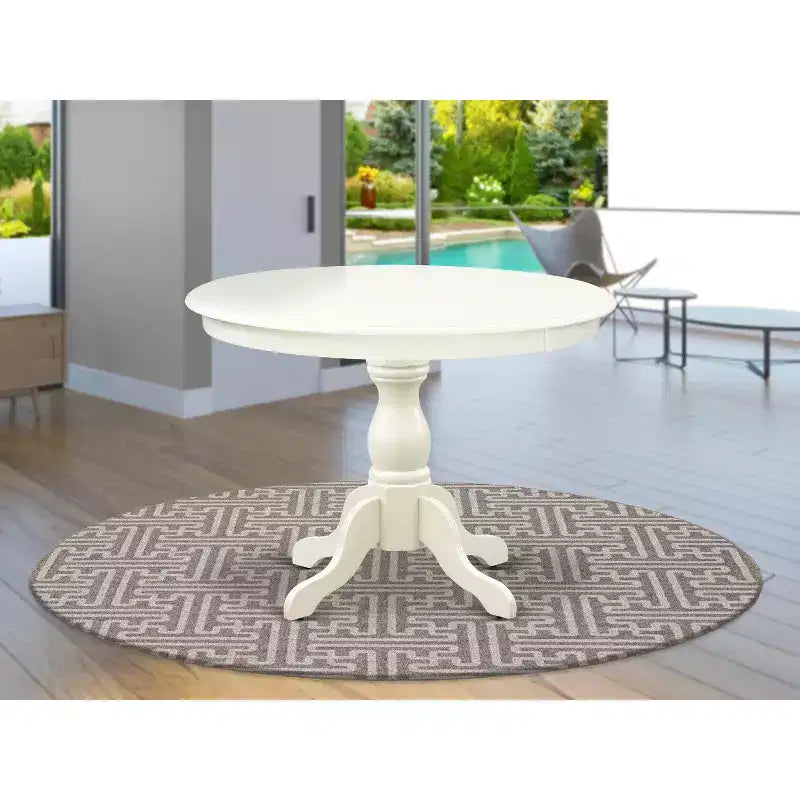 HomeStock Modern Kitchen Table with Table Top Surface and Asian Wood Dining Table Pedestal Legs