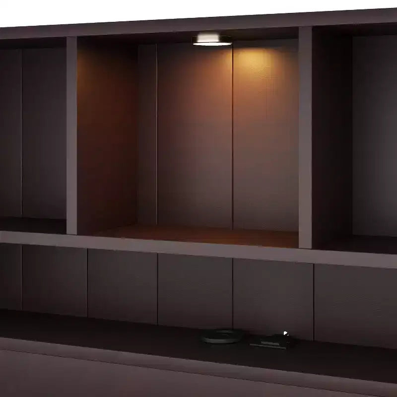Twin Size Platform Bed, Wood Bed Frame with Bookcase Headboard, Built-in Downlight, USB Ports, and 2 Drawers -ModernLuxe
