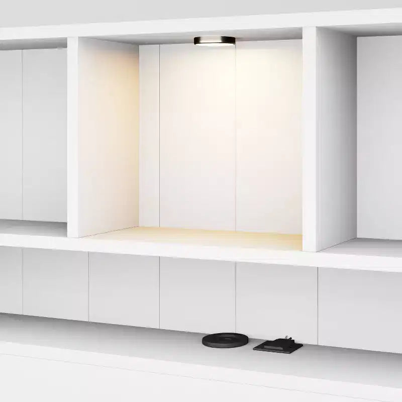 Twin Size Platform Bed, Wood Bed Frame with Bookcase Headboard, Built-in Downlight, USB Ports, and 2 Drawers -ModernLuxe