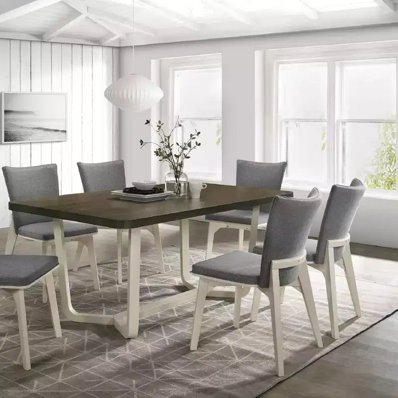 GDFStudio Astrid Upholstered Fabric and Wood Dining Chairs (Set of 2)