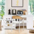 Costway Folding Sewing Table Shelves Storage Cabinet Craft Cart W/Wheels Large