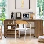 Costway Folding Sewing Table Shelves Storage Cabinet Craft Cart W/Wheels Large