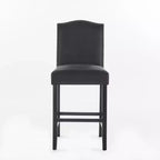 Set of 2 Upholstered Bar Stools Counter Stools Dining Chairs Pub Kitchen Stools with Nailhead Trim, Vintage&Antique, Gray/Brown-ModernLuxe
