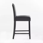 Set of 2 Upholstered Bar Stools Counter Stools Dining Chairs Pub Kitchen Stools with Nailhead Trim, Vintage&Antique, Gray/Brown-ModernLuxe
