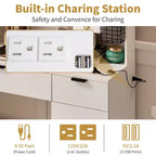 Karl Home | White Makeup Vanity Table Set with Led Lights