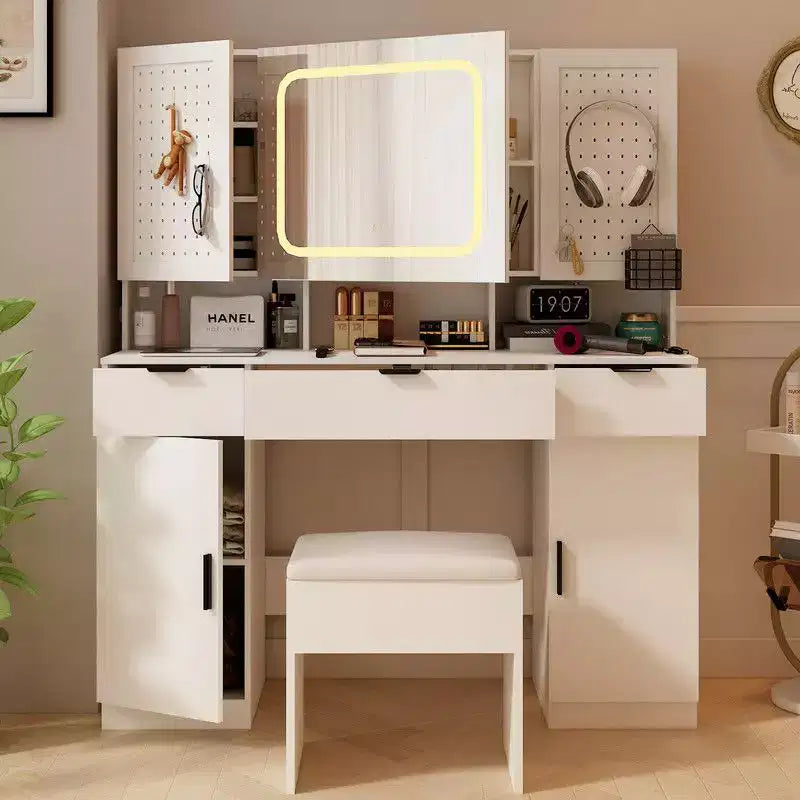 Karl Home | White Makeup Vanity Table Set with Led Lights