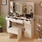 Karl Home | White Makeup Vanity Table Set with Led Lights
