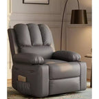 Manual PU Leather Recliner Chair - 26.8 Ergonomic Design with Cup Holders & Storage, for Home Theater, Living Room
