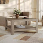 Christopher Knight Home Cletes Indoor Modern Double Layers Design Square Coffee Table