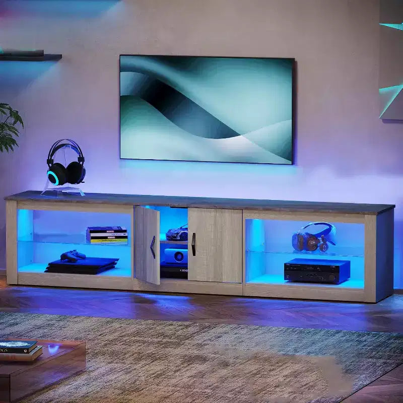 Bestier 70 LED TV Stand for TVs up to 75 Entertainment Center for Living Room