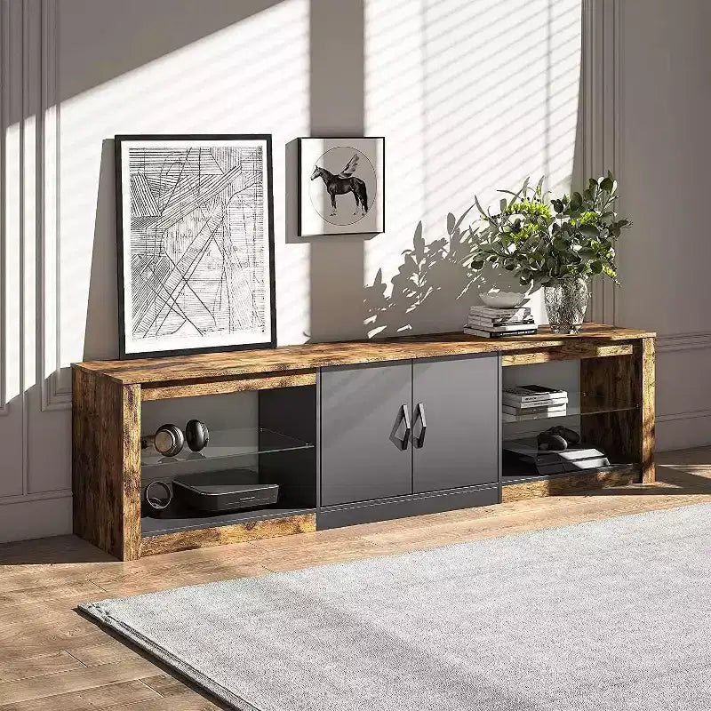 Bestier 70 LED TV Stand for TVs up to 75 Entertainment Center for Living Room