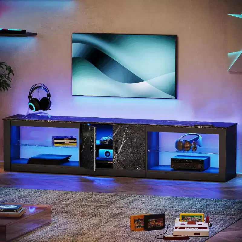 Bestier 70 LED TV Stand for TVs up to 75 Entertainment Center for Living Room
