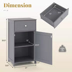 Costway White Floor Storage Cabinet Bathroom Organizer Cupboard Drawer Shelf Bath Towel White/Gray/Black
