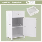 Costway White Floor Storage Cabinet Bathroom Organizer Cupboard Drawer Shelf Bath Towel White/Gray/Black