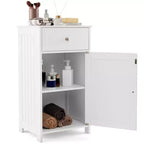 Costway White Floor Storage Cabinet Bathroom Organizer Cupboard Drawer Shelf Bath Towel White/Gray/Black