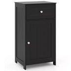Costway White Floor Storage Cabinet Bathroom Organizer Cupboard Drawer Shelf Bath Towel White/Gray/Black