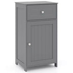 Costway White Floor Storage Cabinet Bathroom Organizer Cupboard Drawer Shelf Bath Towel White/Gray/Black