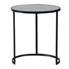 Set of 2 Round Stacking End Tables with Metal Frame
