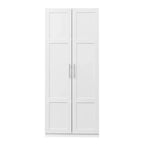 Tall Wardrobe Closet2 Doors, Contemporary Storage Cabinet with Shelves, Freestanding Wardrobe Closet & Cabinet for Bedroom