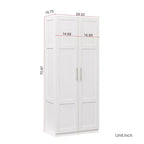 Tall Wardrobe Closet2 Doors, Contemporary Storage Cabinet with Shelves, Freestanding Wardrobe Closet & Cabinet for Bedroom