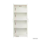 Tall Wardrobe Closet2 Doors, Contemporary Storage Cabinet with Shelves, Freestanding Wardrobe Closet & Cabinet for Bedroom