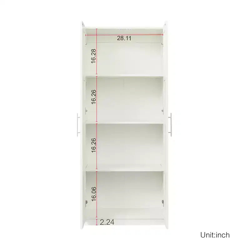 Tall Wardrobe Closet2 Doors, Contemporary Storage Cabinet with Shelves, Freestanding Wardrobe Closet & Cabinet for Bedroom
