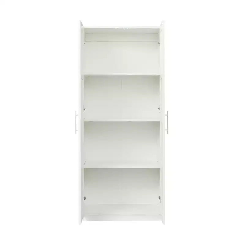 Tall Wardrobe Closet2 Doors, Contemporary Storage Cabinet with Shelves, Freestanding Wardrobe Closet & Cabinet for Bedroom