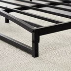 6 Inch Black Full Size Bed Frame No Box Spring Needed, Low Bed Frame Full Size,Heavy Duty Metal Platform Beds with Sturdy Steal Slats