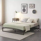 6 Inch Black Full Size Bed Frame No Box Spring Needed, Low Bed Frame Full Size,Heavy Duty Metal Platform Beds with Sturdy Steal Slats
