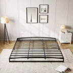 6 Inch Black Full Size Bed Frame No Box Spring Needed, Low Bed Frame Full Size,Heavy Duty Metal Platform Beds with Sturdy Steal Slats