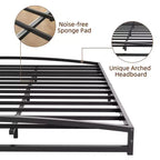 6 Inch Black Full Size Bed Frame No Box Spring Needed, Low Bed Frame Full Size,Heavy Duty Metal Platform Beds with Sturdy Steal Slats
