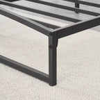 6 Inch Black Full Size Bed Frame No Box Spring Needed, Low Bed Frame Full Size,Heavy Duty Metal Platform Beds with Sturdy Steal Slats