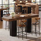 Lantine 70.9 Extra Long Bar Table, Industrial Counter Height Table, Rectangular Bar Height Tables for Kitchen, Dining Room, Pub