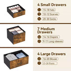 Storage Dresser, Fabric Dresser 15-Drawer Tall Organizer with Wood Top & Metal Structure for Bedroom Living Room Hallway Entryway