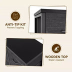 Storage Dresser, Fabric Dresser 15-Drawer Tall Organizer with Wood Top & Metal Structure for Bedroom Living Room Hallway Entryway