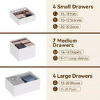 Storage Dresser, Fabric Dresser 15-Drawer Tall Organizer with Wood Top & Metal Structure for Bedroom Living Room Hallway Entryway