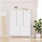 Storage Dresser, Fabric Dresser 15-Drawer Tall Organizer with Wood Top & Metal Structure for Bedroom Living Room Hallway Entryway