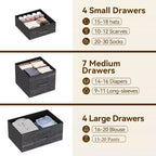 Storage Dresser, Fabric Dresser 15-Drawer Tall Organizer with Wood Top & Metal Structure for Bedroom Living Room Hallway Entryway