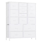 Storage Dresser, Fabric Dresser 15-Drawer Tall Organizer with Wood Top & Metal Structure for Bedroom Living Room Hallway Entryway