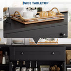 Modern Wooden Sideboard Buffet Cabinet with Drawer & 4 Doors, Freestanding Storage Credenza for Kitchen Dining Room Living Room Coffee Bar