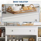 Modern Wooden Sideboard Buffet Cabinet with Drawer & 4 Doors, Freestanding Storage Credenza for Kitchen Dining Room Living Room Coffee Bar
