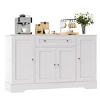 Modern Wooden Sideboard Buffet Cabinet with Drawer & 4 Doors, Freestanding Storage Credenza for Kitchen Dining Room Living Room Coffee Bar