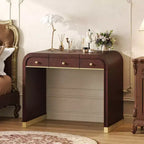 GDFStudio Amelia Vintage Wood Vanity Desk with Flip Mirror and 2 Drawers