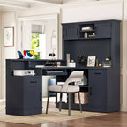 TUYOHW 76.7 L-Shaped Computer Desk,Writing Desk with Outlet,Drawers & Bookshelf,Modern Corner Desk with Storage for Gaming,Study,Home Office