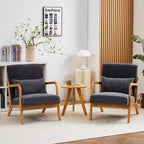 Mid-Century Modern Accent Chair Arm Chair Living Room Chairs with Pillow Upholstered Reading Chair with Solid Wood Frame & Living Room Bedroom Balcony