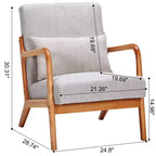 Mid-Century Modern Accent Chair Arm Chair Living Room Chairs with Pillow Upholstered Reading Chair with Solid Wood Frame & Living Room Bedroom Balcony
